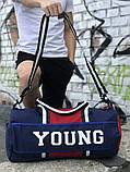 Стильна спортивна сумка YOUNG чорна для залу і поїздки, фото 5