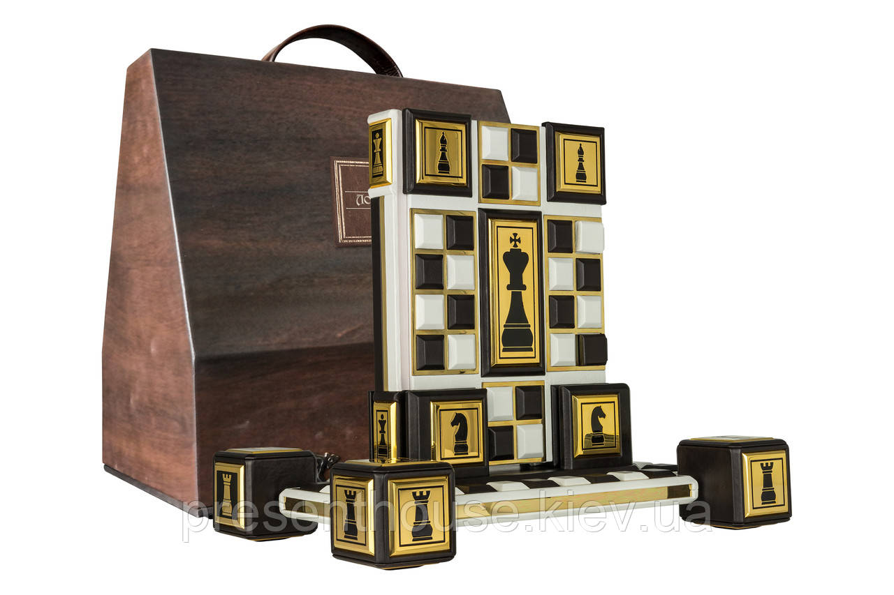 Книга шкіряна подарункова "Шахи" 2000 Років історії, фото 1