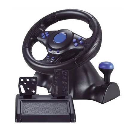 Дротове ігрове кермо з педалями Vibration Steering wheel 3в1 (4_00342)