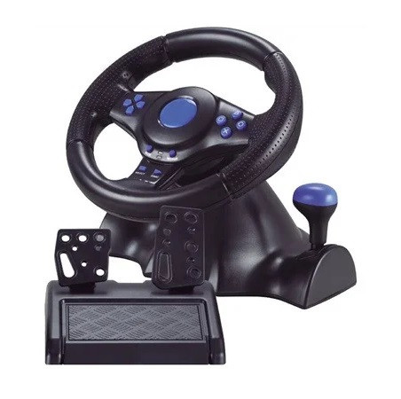 Дротовий ігровий кермо з педалями Vibration Steering wheel 3в1 (4_00342)