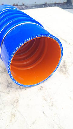 53205-1170243 Патрубок теплообмінника (армований) (L-210 мм, d-100 мм) (СИЛІКОН) КАМАЗ ЄВРО (532051170243), фото 2