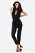 Класичний літній жіночий брючний костюм-двійка Archer, чорний, фото 3