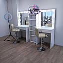 Стіл для макіяжу з центральним ящиком і дзеркалом, туалетний столик, стіл для візажиста., фото 2