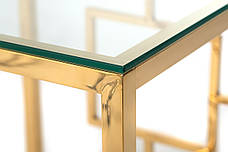 Кавовий стіл CL-2 скло прозоре + золото, фото 3