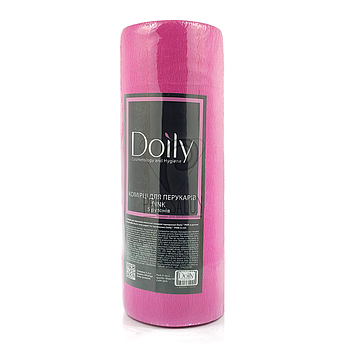 Комірці перукарські еластичні Doily 5 ролів в уп., рожеві