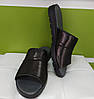 STTOPA Розміри 36-41. Шльопанці великих розмірів шкіряні. 115-3641-1 Чорні, фото 6