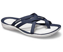Шльопанці жіночі босоніжки Крокси оригінал / Crocs women's Swiftwater Webbing Flip (205479), Темно-сині 37