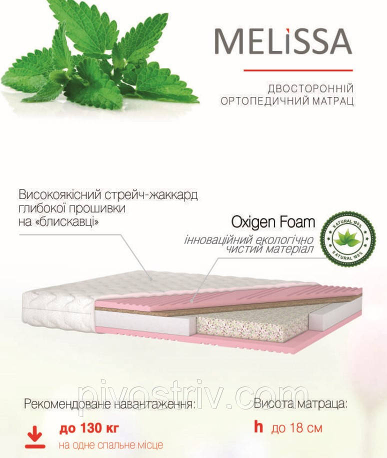 Матрац безпружинний "Melіssa/Меліса"