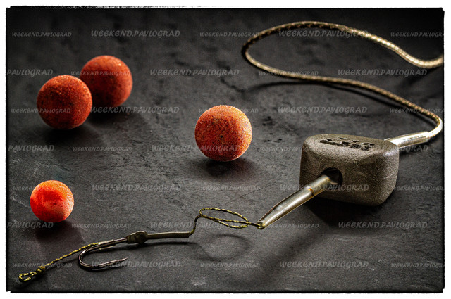 Готове коропове оснащення "Ін-лайн на 1 гачок під бойл ORANGE