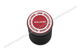Galaces 1.00 мм чорний (S999) плоский шнур увіщений по шкірі