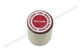 Galaces 1.00 мм молочний (S002) плоский вощений шнур по шкірі