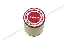 Galaces 1.00 мм світло-бежевий (S003) плоский вощений шнур по шкірі