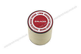Galaces 1.00 мм бежевий (S008) плоский вощений шнур по шкірі