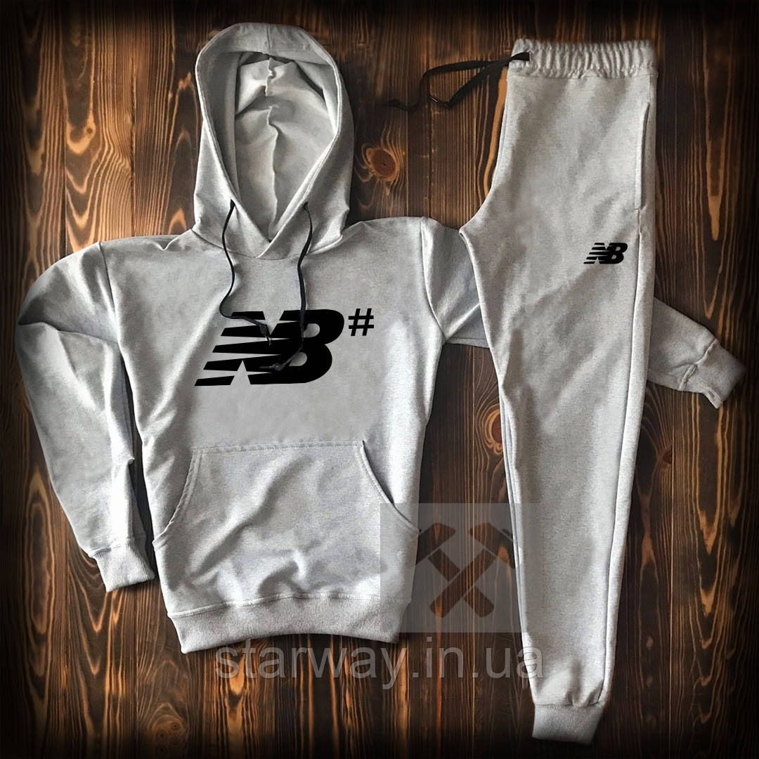 Спортивний трикотажний костюм з капюшоном | new balance lattice logo