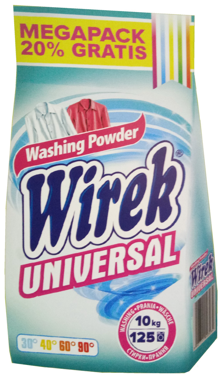Wirek Universal універсальний пральний порошок для кольорових та білих тканин 10 кг