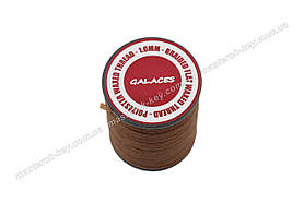 Galaces 1.00 мм світло-коричневий (S019) плоский вощений шнур по шкірі