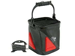 Відро складане Carp Expert EVA для прикорму, живця 18X18 см із мотузкою 6 м на мотовилі