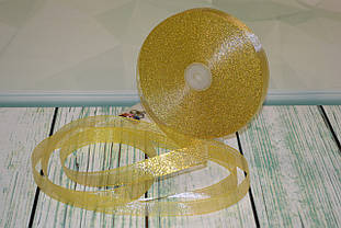 Стрічка парча, колір - золото, 20 мм (90 метрів)