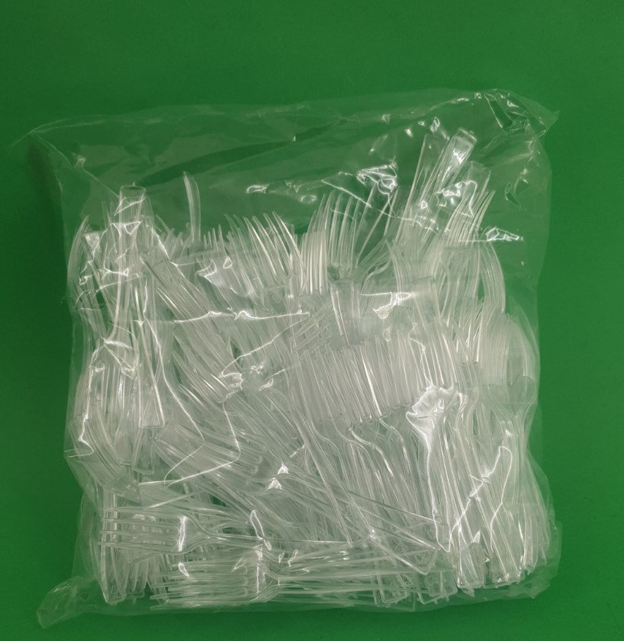 Вилка одноразова пластикова для фруктів Юніта Прозора (250 шт), фото 1