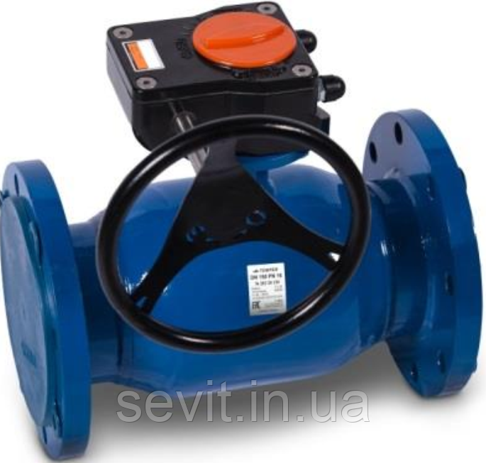 Кран кульовий сталевий стандартнопрохідний фланцевий Temper (Естонія) DN125 PN16 з редуктором, арт. 28320125, фото 1