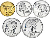 Родезия набор из 5 монет 2018 UNC 1, 5, 10, 25, 50 центов Животные