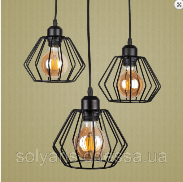 Люстра-підвіс лофт 756PR108F-3 BK (300)