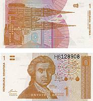 Хорватия 1 динар 1991 UNC (P16)