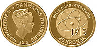 Дания 20 крон 2013 «Датские ученые - Нильс Бор, модель атома» UNC (KM#956)