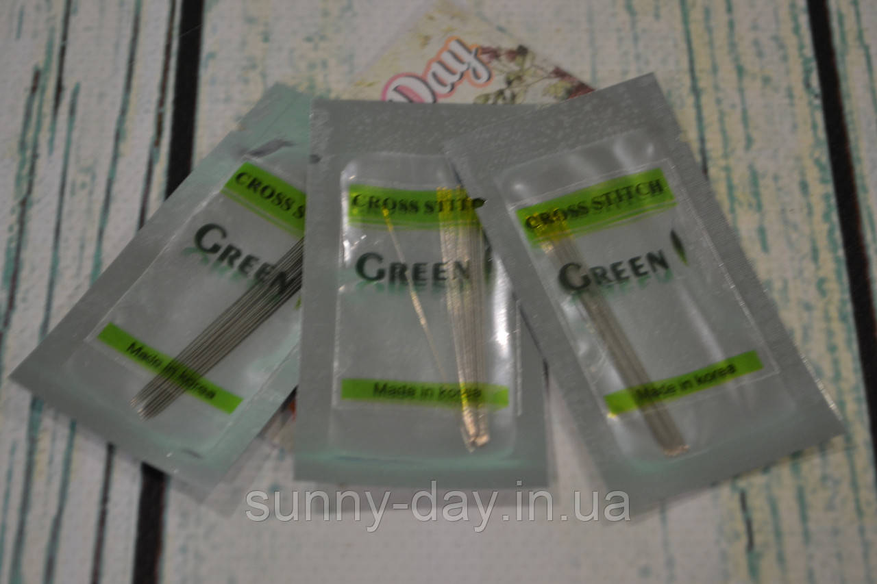 Голки для вишивання бісером Green 5 см (подовжені)/10 шт., фото 1