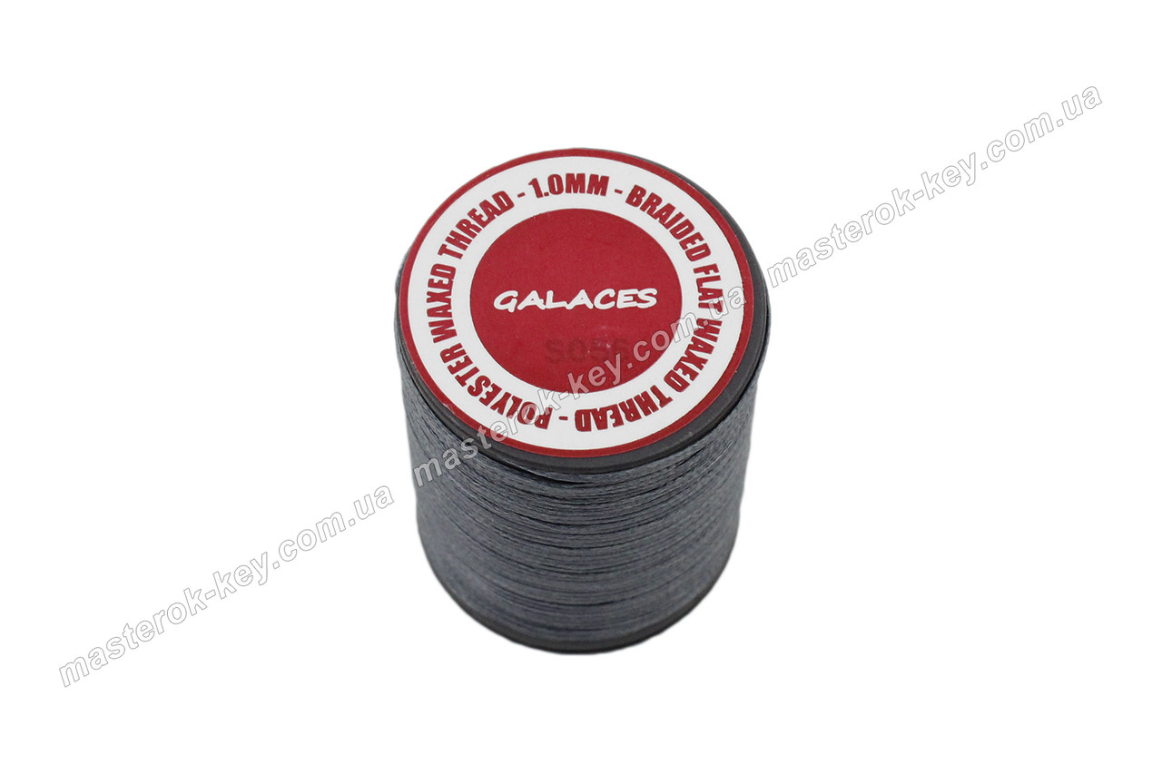 Galaces 1.00 мм сірий (S056) плоский вощений шнур по шкірі, фото 1