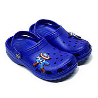 Детские сандали сабо кроксы "Like Crocs" (30,31,32,33,34,35) Супергерой Синий W140