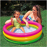 Дитячий надувний басейн Intex "Веселка" 58924 86*25 см, басейн з надувним дном для малюків, для дому, фото 10