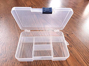 Органайзер пластиковий прозорий з замком для прикрас і рукоділля 5 клітинок