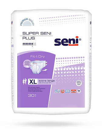 Підгузники для дорослих Super Seni Plus Extra Large XL №4 (130-170 см) 30 шт, фото 2