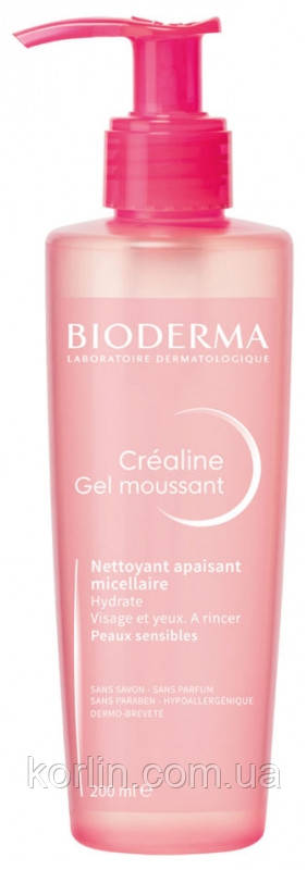 Bioderma Sensibio Crealine Gel Moussant Біодерма Сенсібіо Креалайн Очисний Гель Мус 200 мл. ФРАНЦІЯ