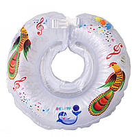 Детский надувной круг для купания анатомической формы музыкальный для новорожденных от 0 до 36 месяцев Дельфин