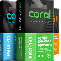 Смесь для приклейки пенополистирольных плит Coral Pro-14 (25 кг)