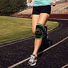 Наколінник еластичний для бігу та занять спортом AOLIKES HX-7720 з бандажними ременями салатовий, фото 9