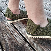 Хакі Зелені шльопанці босоніжки, шльопанці тапки плетінки сандалії літні унісекс, фото 3