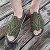 Хакі Зелені шльопанці босоніжки, шльопанці тапки плетінки сандалії літні унісекс, фото 2