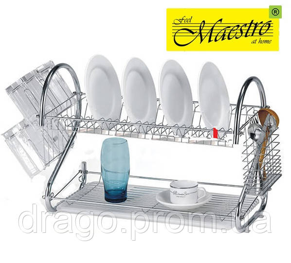 Сушилка для посуды двухуровневая Maestro (43х26,5х39 см) MR-1025-43 - фото 2 - id-p1217989337