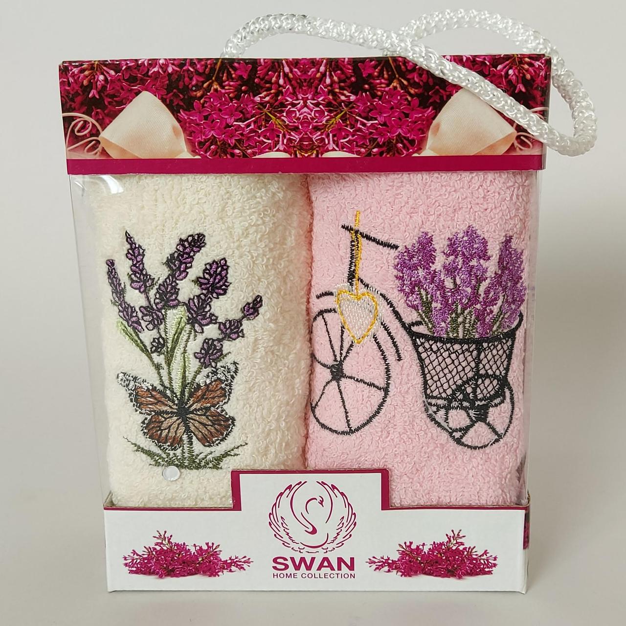 Подарунковий набір кухонних рушників «Swan Лаванда» 30*50 см (2 шт.)