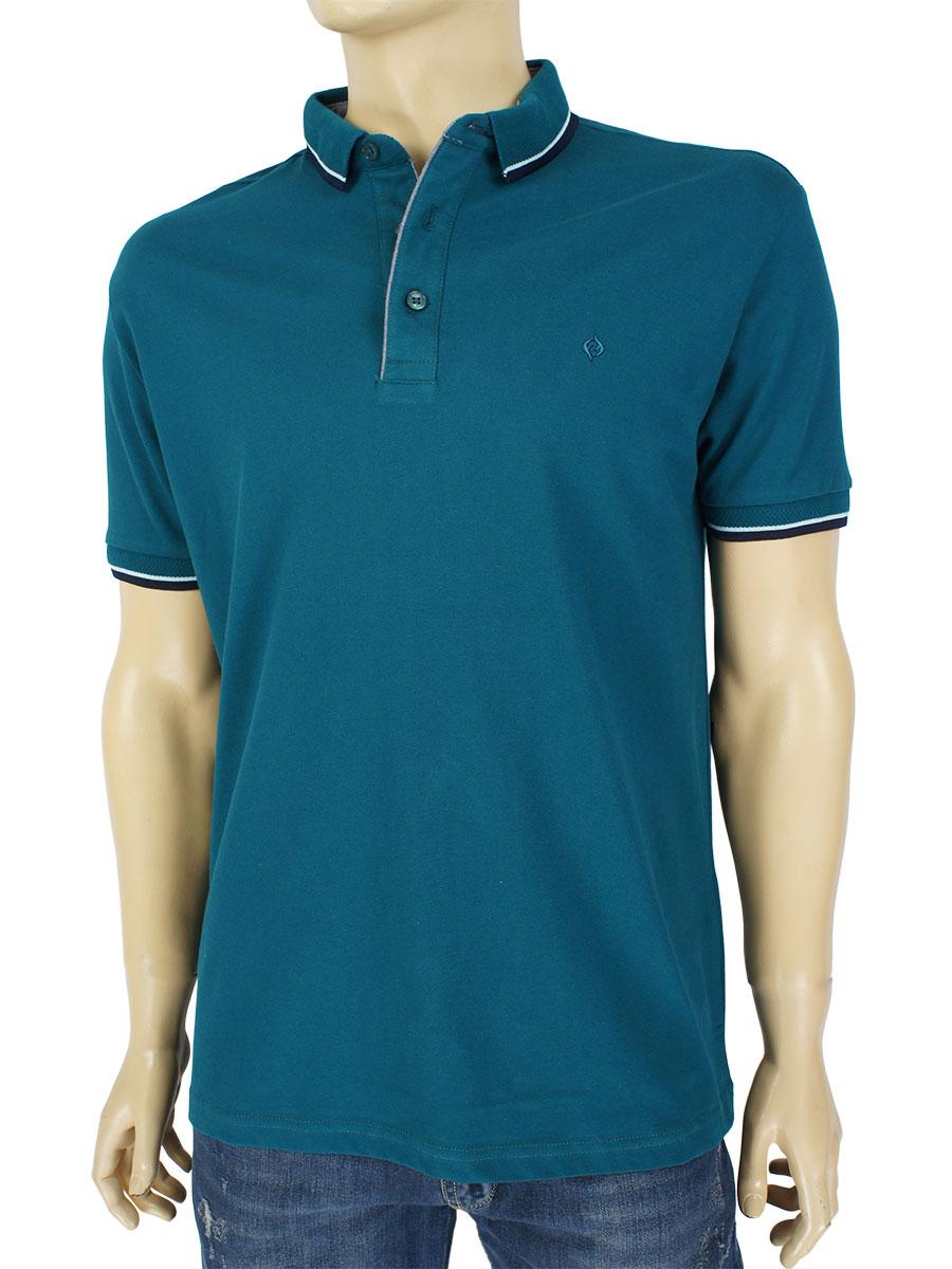 Однотонна тениска Fabiani 3632 Benetton в зеленому кольорі