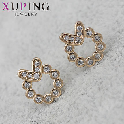 Серьги Xuping Jewelry медичне золото гвоздики,пусети Зайчики втразах 18K, фото 2