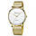 Жіночий годинник Geneva Classic steel watch золотий з білим, наручний кварцовий годинник, фото 3