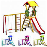 Ігровий Комплекс Стандарт М1 2970х2800х2700 (Гойдалки, Гірка, Башта, Труба, Шведська Драбина, шина, дах)., фото 3