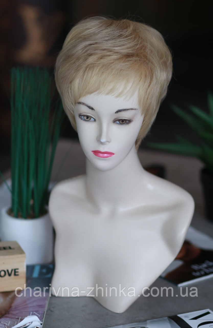 Парик женский короткий из натуральных волос Dragon светлый блонд - фото 1 - id-p1119794421
