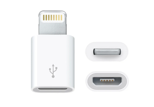 Перехідник адаптер micro USB - Lightning White, фото 1