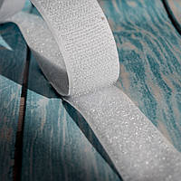 Липучка пришивная для одежды (лента контакт, велькро) / цвет белый / ширина 3 см / заказ от 1 м