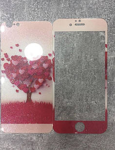 Захисне скло (2in1) ProGlass для iPhone 6/6S дерево серце переднє + заднє